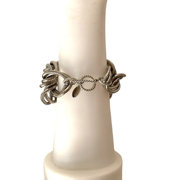 bracelet toggle thick chain silver WHITE HOUSE BLACK MARKET statement pristine - Picture 5 of 11